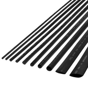 Set 10 tuburi termocontractabile 5.0mm, 1m, negru, Rebel