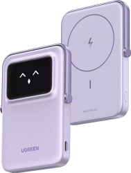 Baterie Externa Ugreen Wireless PB571 Uno 5000mAh 20W PD + FQI 1 x QI - 1 x USB-C Mov — imaginea 3