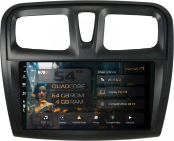 Navigație Dacia Logan II / Sandero II 2012-2020 4GB RAM Android 13 Quadcore DSP GPS Wi-FI Carplay Android Auto USB Bluetooth Waze