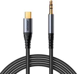 Cablu audio stereo Joyroom AUX 3.5mm - USB-C Aluminiu 1.2m Negru
