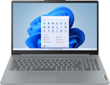 Laptop Lenovo IdeaPad Slim 3 15AMN8 82XQ01BKRM, AMD Ryzen 5 40, 15.6" FHD, IPS, 16 GB RAM DDR5, 512 GB SSD, Radeon Graphics, Fara Sistem de operare, Arctic Grey - imagine 1