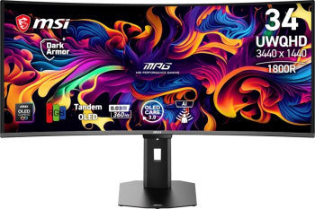 Monitor gaming curbat MSI 34" 360Hz QD-OLED 0.03ms MPG 341CQR X36 UWQHD USB-C HDR FreeSync Premium Pro