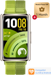 Brățară fitness Huawei Band 11 Pro, Android /iOS, Black Fluoroelastomer Strap