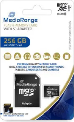 Card de memorie MediaRange MR946, 256GB, microSDXC, UHS-1, Clasa 10, Adaptor SD inclus
