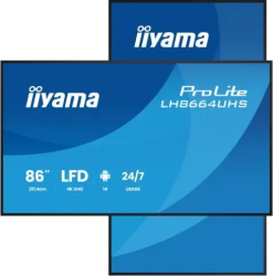 digital signage 217 cm 85.6" 4K Iiyama IPS LH8664UHS-B3AG UHD UltraHD HDMI Boxe Negru