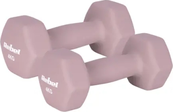 Set gantere Rebel Active RBA-2330-4 2 x 4kg fonta și înveliș de neopren (Roz)