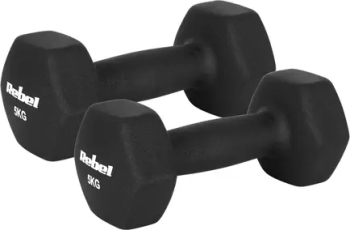 Set gantere Rebel Active RBA-2330-5 2 x 5kg fonta și înveliș de neopren (Negru)