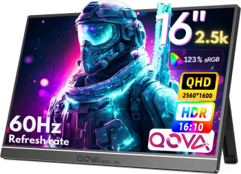 Portabil Arzopa and Qova® de 16& inch 2.5K QHD 2560x1600 123 sRGB HDR Ultra-Subtire 60Hz USB-C and HDMI Compatibil Laptop Telefon Consola Dual Speaker Prot