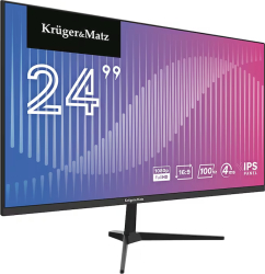 OEM 24" 100Hz IPS Kruger Matz, FulL HD, HDMI, DisplayPort, Boxe, negru - imagine 1