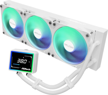 Cooler procesor lichid 360 AIO AsRocK LCD ARGB Challenger White 360 Digital White