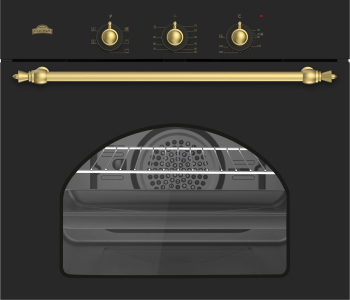 Cuptor electric incorporabil Nuova Cucina Retro Black Star 60 cm 6 funcții Curățare catalitică Negru antracit