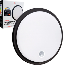 Lampa LED Maclean cu senzor de mișcare senzor PIR negru 10 W IP65 1000 lm culoare neutră MCE525 B