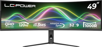 curbat LC Power 49" 120Hz VA 3ms, DQHD 5120x1440, HDMI, DisplayPort, negru
