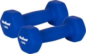 Set gantere Rebel Active RBA-2330-1.5 2 x 1.5kg fonta și înveliș de neopren (Albastru)