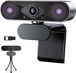 Camera Web Full HD 1080P 30fps Webcam PC cu Auto-Focus Microfon Reducere Zgomot Unghi Larg 120° Rotatie 360° Tehnologie HDR USB 2.0 Plug and Play Trepied Conferinte Online S