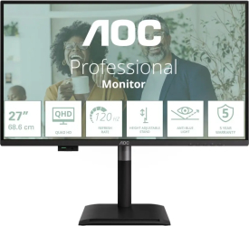Monitor AOC 27" 120Hz IPS 4ms QHD (2560x1440) HDMI DisplayPort Pivot negru