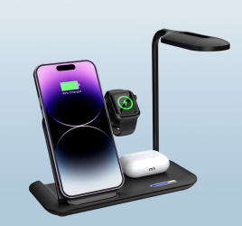 Incarcator Wireless Portabil 4 In 1 Fast Charger Statie de Încărcare Stand Pliabil de Birou Charging Station Universal