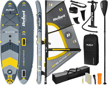 Rebel SET PLACA GONFLABILA WINDSURFING SUP 305X76X15 CM