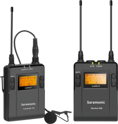 Microfon wireless Saramonic UwMic9 Kit1 1x transmitator pentru TX9 1X microfon lavalier 1x receptor cu 2 canale RX9 Raza de acțiune 100m Negru