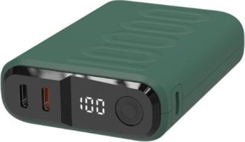 Baterie externă RealPower 10000 mAh 20 W PB-10000C PD+ 3x Type-C Verde