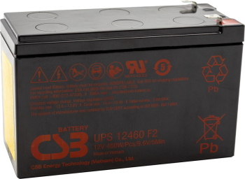 CSB Battery UPS12460F2 Re-battery: acid-lead, 12V, 9Ah, AGM, 460 W