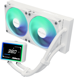 Cooler procesor lichid 240 AIO AsRocK LCD ARGB Challenger White 240 Digital White