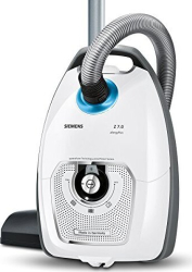 Aspirator cu sac Siemens 650W HEPA AllergyPlus 5L ultra silențios 67 dB raza 12 m Alb