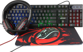 Căști Ultron HAWK Gaming Set 4in1 Ultron HAWK (mouse, tastatura, pad, căști)
