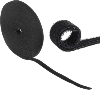 Maclean Organizator de cablu , banda, velcro, fata-verso, 20mm*15.3m, negru, MCTV-542