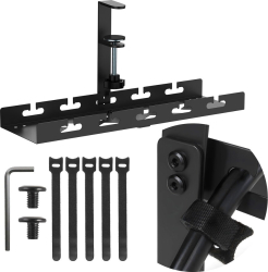 Suport monitor Maclean organizator de cabluri sub birou, sarcina max. 5 kg, negru, MC-105 B