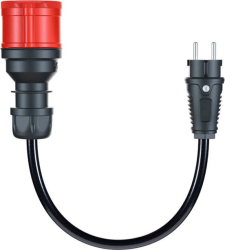 go-e adapter for Gemini flex 11 kW, CEE red three-phase current 16A > household socket (black, 30cm)