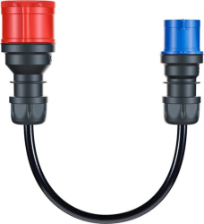 go-e adapter for Gemini flex 11 kW, CEE red three-phase current 16A > CEE blue 16A (black, 30cm)