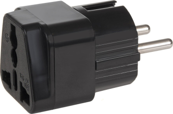 Adaptor priza Maclean UK la priza UE, universal, negru, MCE155