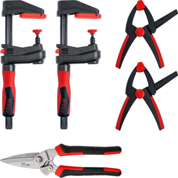 Bessey clamp set DIY-SET1-A (5-piece, 4 clamps + tin snips)