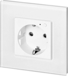 Prize inteligente subțiri Orno Schuko cu control Wi-Fi alb 86x86mm
