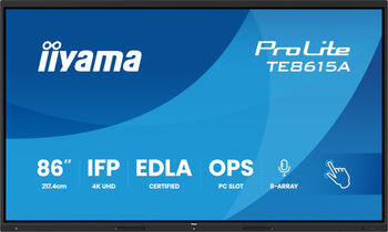 TV LED IIyama Smart ProLite TE8615A-B2AG Touchscreen 85.6 inch UHD IPS 8 ms 60 Hz USB-C