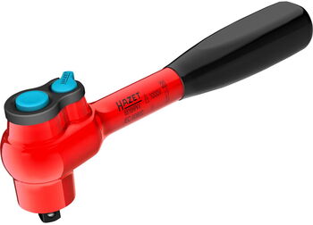 Hazet fine-tooth reversible ratchet 8816HPKV, protectively insulated (red, operating angle 4, ball lock)