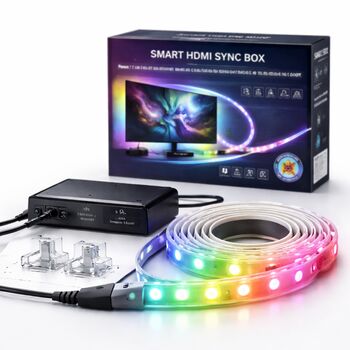 S-Eye AmbientSync Pro &ndash Lumina Ambientala care Urmărește Imaginea TV Banda LED RGBIC HDMI Sync 2.6m