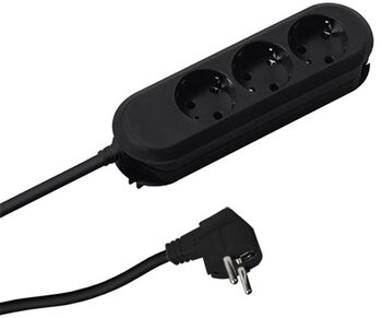 Prelungitor Bachmann Smart 3xcee7/3,fără Întrerupător, Lungime Cablu 1.5m, H05vv-f 3g1.5 Negru Nedemontabil
