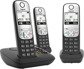 Telefon DECT fără fir Gigaset A690 A Trio Caller ID Negru/Argintiu