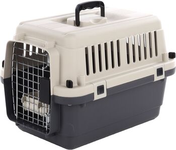 Cușcă pentru transport Câini sau Pisici Karlie Nommand mărime S dimensiuni 60 x 40 x 40 cm culoare Gri/Alb