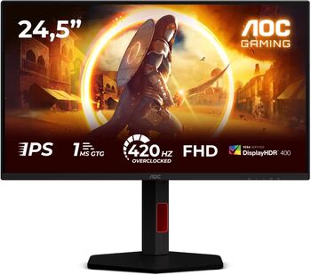 gaming AOC 24.5" 420Hz IPS 1ms, Full HD, HDMI, DisplayPort, Pivot, negru - imagine 1