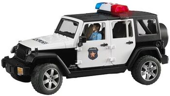 Mașinuță de Politie Bruder Jeep Wrangler Unlimited Rubicon cu politist