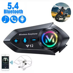 Casca Bluetooth Moto CerCip Y12 Pentru Motocicleta Autonomie 13 ore Anulare Zgomot Rezistenta la apa Sunet Hi-Fi Bluetooth 5.4 Asistent Vocal Iluminare LED RGB Utilizare cu manusi