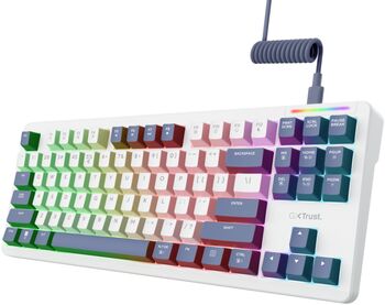 Tastatura Mecanica Cu Fir Trust Gxt 872 Xyra Tkl, Backlight, Nr Taste 87, Alb