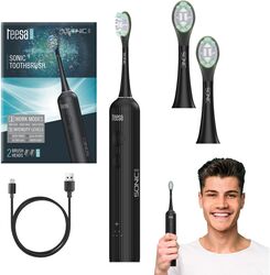 Periuta de dinti electrica Teesa Sonic Elite 31.000 miscari pe minut waterproof negru set cu 2 capete