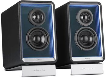 Boxe Edifier 2.0, RMS: 70W (2 x 15W, 2 x 20W), Bluetooth 5.3, USB-C, USB-A, AUX, sub-out, GaN charger 65W, negru