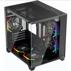 Carcasa 1stplayer Gaming Bv5-bk, 5 Ventilatoare Argb Plus Pwm, Micro-atx, Telecomanda, Negru