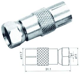 Adaptor mufa tv mama la F tata din cupru Cabletech