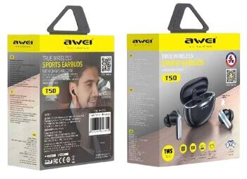 Căști Wireless Awei T50 cu tehnologie Noise Cancelling Bluetooth 5.3 in-ear